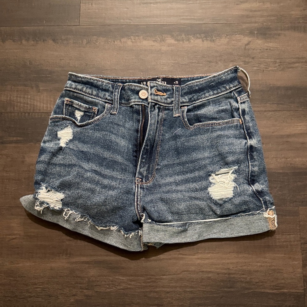 Hollister Blue Distressed Jean Shorts